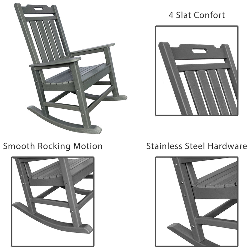 RESINTEAK New Classic Outdoor Rocking Chair