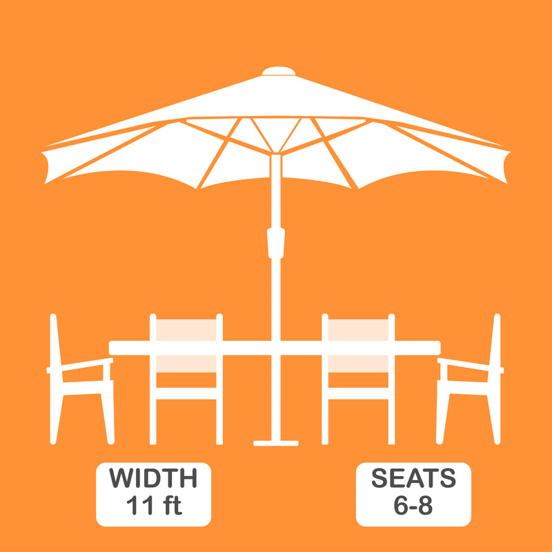 Fashion Outdoor/Patio Umbrella 11ft by PolyTEAK