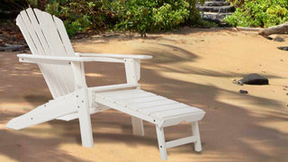 Open Box Deluxe Adirondack Chair with PULLOUT Ottoman by ResinTEAK