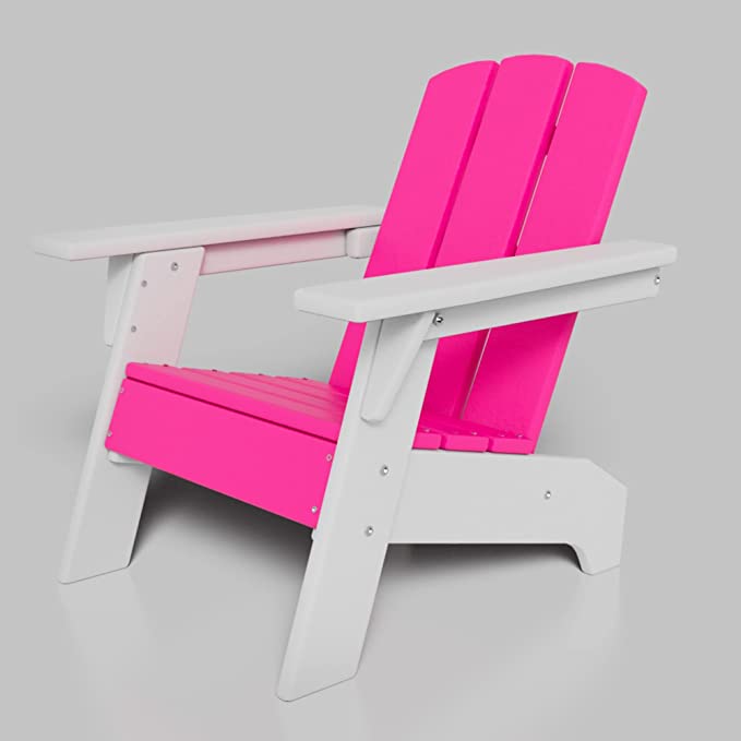 Princess Dream Pink Seat White Arms ResinTEAK Child-Size Adirondack Chair