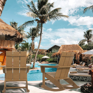 RESINTEAK Modern Adirondack Rocking Chair