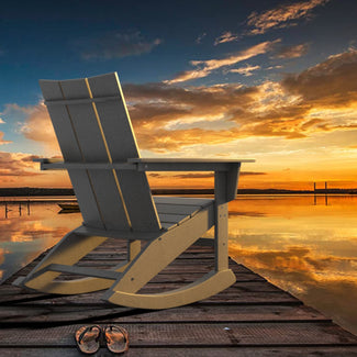 RESINTEAK Modern Adirondack Rocking Chair