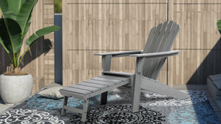 Deluxe Adirondack Chair with PULLOUT Ottoman by ResinTEAK