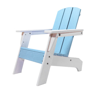 Brave Waves Blue Seat White Arms ResinTEAK Child-Size Adirondack Chair