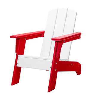 Royal Heart Red Seat White Arms ResinTEAK Child-Size Adirondack Chair