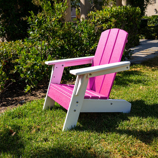 Princess Dream Pink Seat White Arms ResinTEAK Child-Size Adirondack Chair