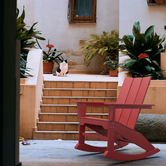 RESINTEAK Modern Adirondack Rocking Chair