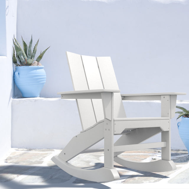 RESINTEAK Modern Adirondack Rocking Chair