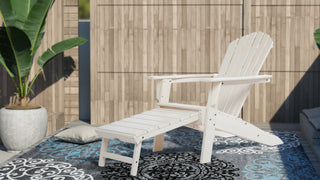 Open Box Deluxe Adirondack Chair with PULLOUT Ottoman by ResinTEAK