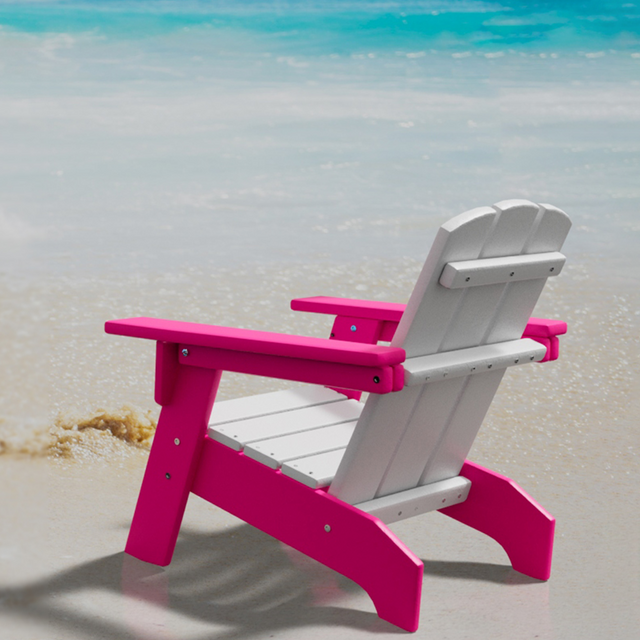 Pink Ribbon White Seat Pink Chair ResinTEAK Child-Size Adirondack Chair